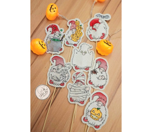 Stickserie ITH - Halloween Gnomes Stecker